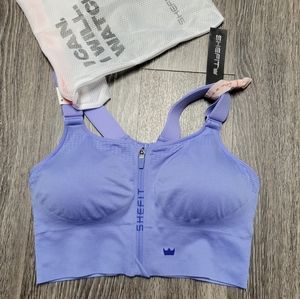 SheFit Sports Bra Size XL or 1Lux Low Impact Adjustable Straps Periwinkle